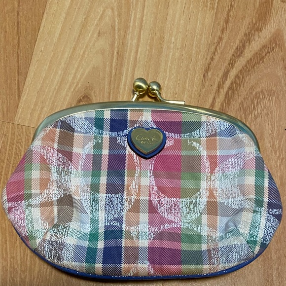 Coach Handbags - Coach Multicolor Monogram Kisslock Coin Purse